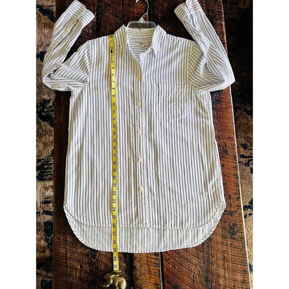 Not For Sale-Madewell Shirt in Dalton Stripe White & Blue Button Up Small - Picture 13 of 17